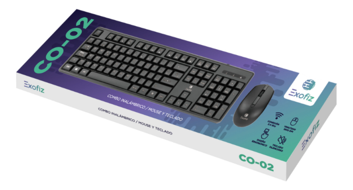 Combo Inalámbrico Exofiz Teclado Y Mouse 2.4ghz Negro - Imagen 10