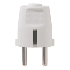 Ficha Schuko Tierra Lateral 16a Blanca Vivion -sc-