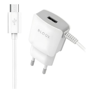 Cargador De Pared Bloox M1 Micro Usb 2.0a Rápido Con Cable 100cm Blanco