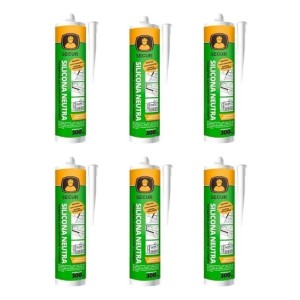 6 Unidades Silicona Adhesivo Transparente Secur -sc-