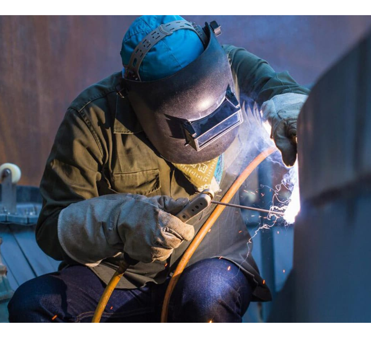 Delantal De Soldador Redondo Cuero Secur + Guantes -sc- - Imagen 5