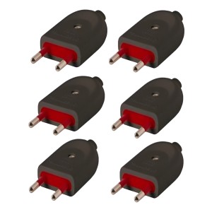 Ficha Macho Modular 2 Polos Sin Tierra 10 Amp Pack X 6 -sc-