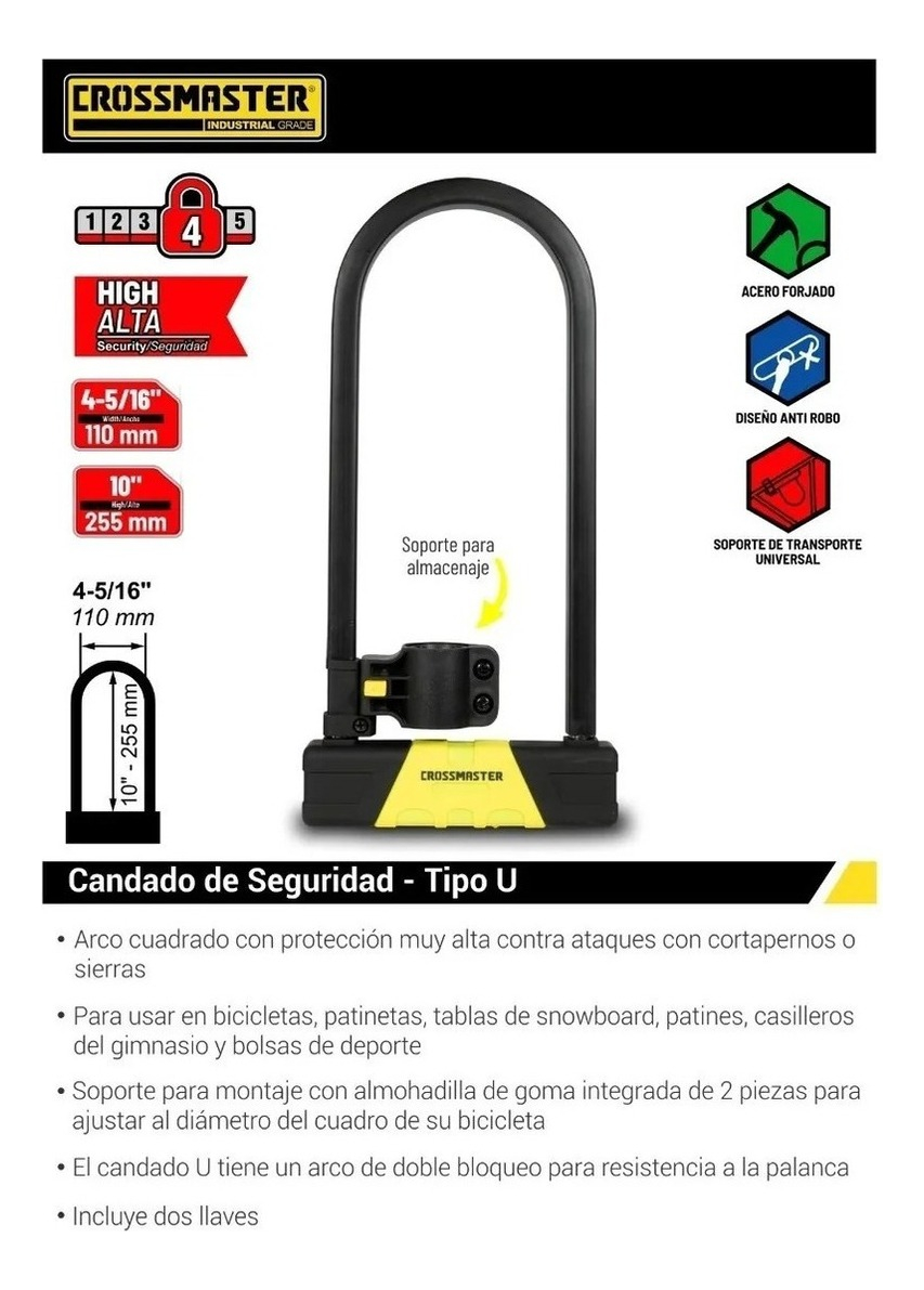 Tranca Candado Para Disco De Freno Con Bloqueo De Botón -sc- - Imagen 3