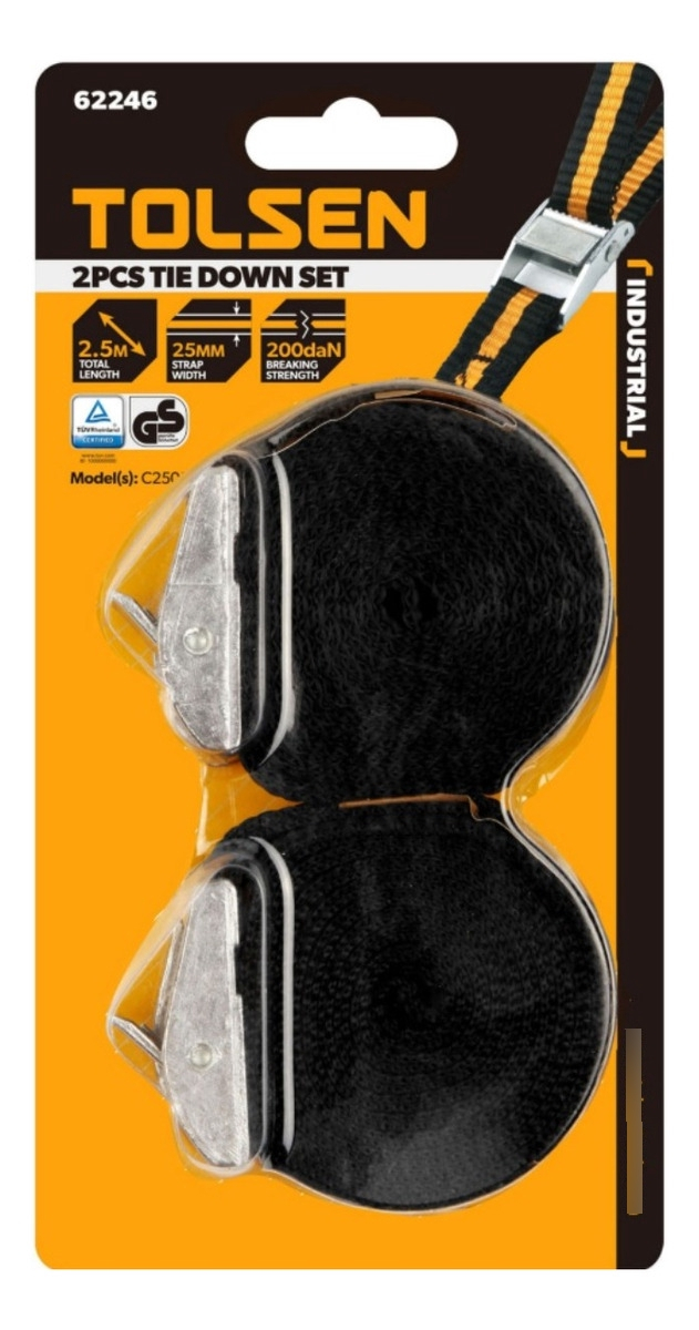 Cinta Sujeta Carga Catraca Tolsen 25mm X 2.5m 100kg Set De 2 - Imagen 6