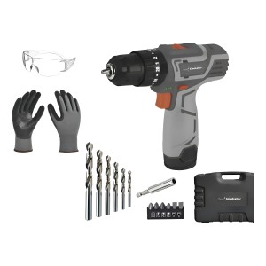 Taladro Atornillado Gladiator Bateria 12v + Guantes Y Lentes