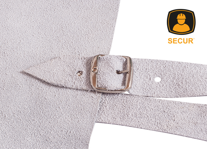 Delantal De Soldador Redondo Cuero Secur + Guantes -sc- - Imagen 3