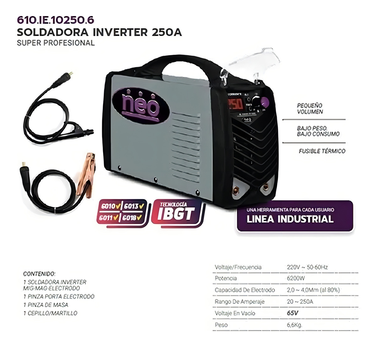 Soldadora Inverter Neo Ie 10250/6/ Fama Color Gris Frecuencia 50hz - Imagen 4
