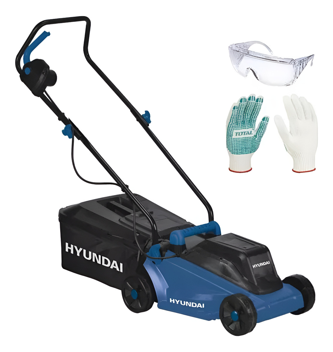 Cortadora De Césped Eléctrica Recolector 30l -1.200w Hyundai