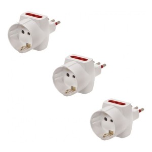 Ficha Derivacion Multiple 3 En Linea + Schuko Conatel Pack 3