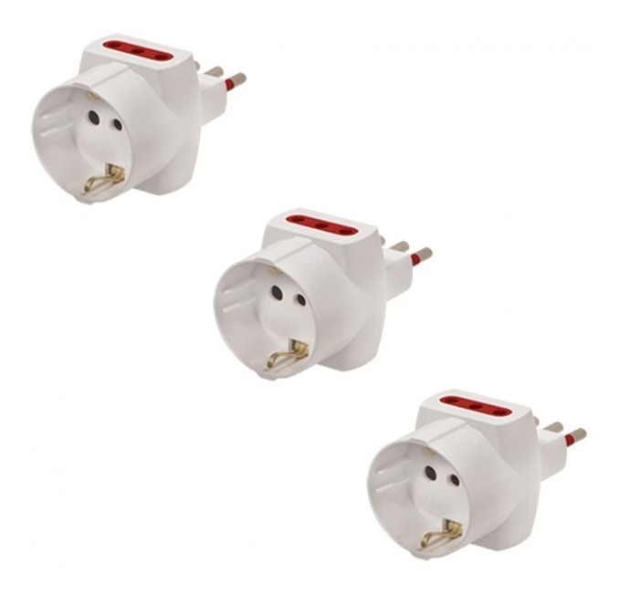 Ficha Derivacion Multiple 3 En Linea + Schuko Conatel Pack 3