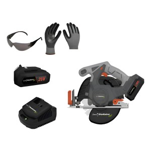 Sierra Circular Gladiator 20v + Bat + Carg + Guante Y Lentes