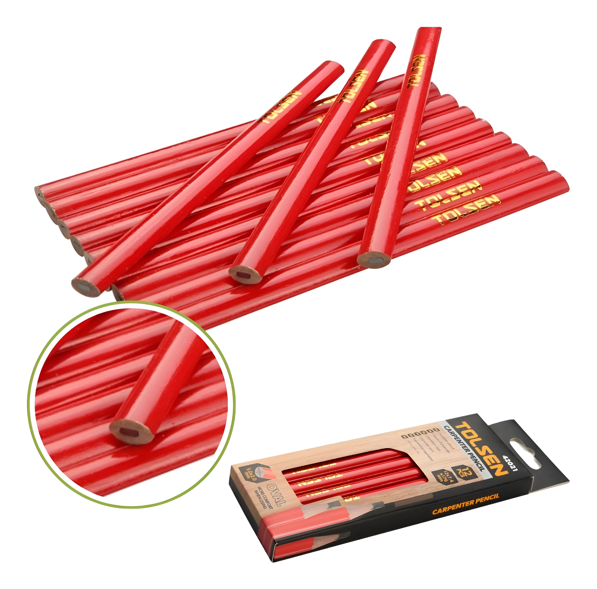 Lápices Para Carpintero Negro De Grafito Set De 6 Piezas