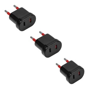 Adaptador Conatel Ficha Americana Negro Pack X 3 -sc
