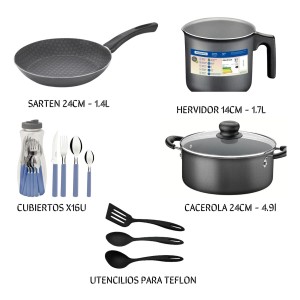 Batería De Cocina Tramontina Turim 5 Piezas Antiadherente