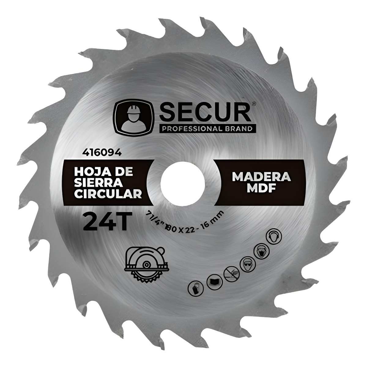 Disco De Sierra Circular 7 1/4 (180mm) 7000 Rpm 24 Dientes