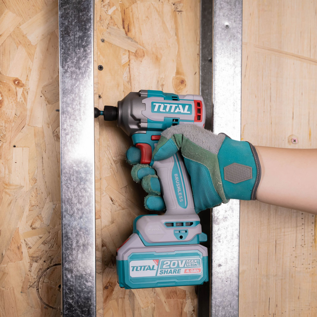 Atornillador De Impacto Inalámbrico Total Industrial, Brushless Sin Carbones, Encastre Hexagonal 1/4'' 285nm - Con 2 Baterías 2.0ah Litio-ion, Cargador, Dados, Puntas Y Maletín - Tirli2028 Turquesa - Imagen 4