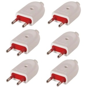 Ficha Macho Modular 2 Polos Sin Tierra 10 Amp Pack X 6 -sc-