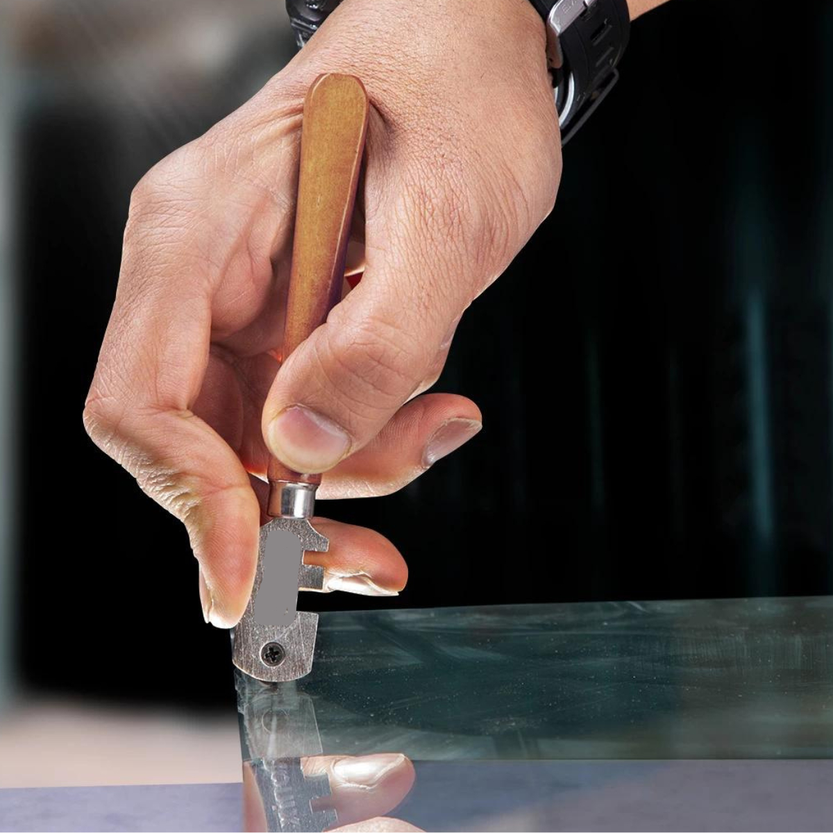 Cortavidrio De Seis Ruedas Tolsen 130mm Mango De Madera -sc- - Imagen 2