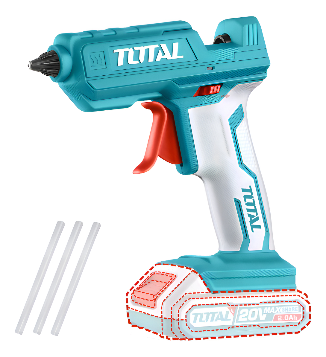 Pistola Inalámbrica Total 20v, Para Silicona En Barra 11.2mm