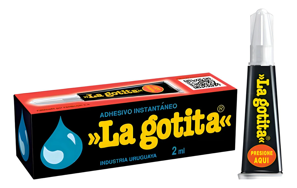 La Gotita Adhesivo Instantáneo 2ml Pegamento Súper Fuerte Color Negro - Imagen 2