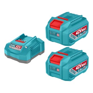 Set 42v Total, 2 Baterías Litio Ion 2.5ah + Cargador Rápido
