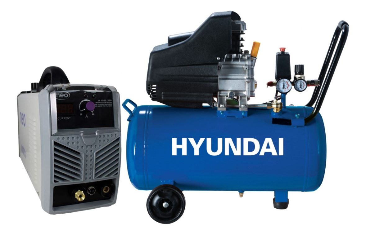 Cortador De Plasma 60a Neo + Compresor 50l Hyundai