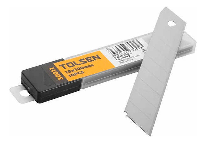Repuesto Cutter Cortante Blister X 10 Hojas Tolsen 30011
