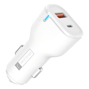Cargador Inteligente Auto Roca To Go 20w+qc 3.0 Usb / Usb C Color Blanco