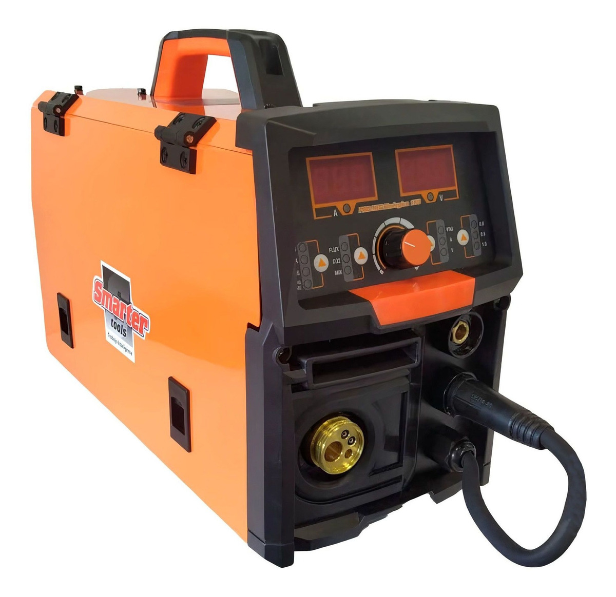 Soldadora Inverter Sinérgica 3 En 1 Smarter Pro Mig-200 200a Mig Tig Mma Naranja
