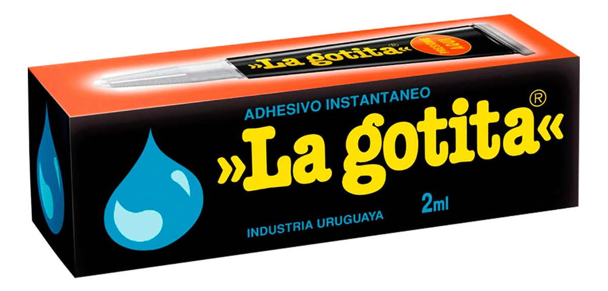 La Gotita Adhesivo Instantáneo 2ml Pegamento Súper Fuerte Color Negro