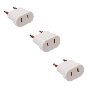 Adaptador Conatel Ficha Americana Blanco Pack 3 -sc