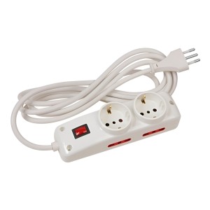 Alargue Zapatilla De 6 Tomas Conatel 716397color Blanco Largo Del Cable De 3m 10a