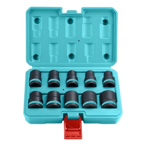 Juego 10 Dados De Impacto Total, Industrial, Encastre 1/2'', 10-24mm, Con Maletín - Thistd12101 Negro
