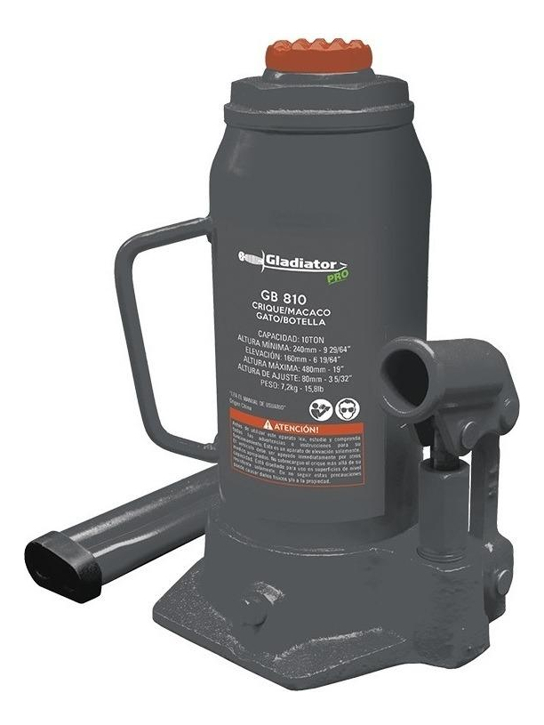Gato HidrĂ¡ulico Botella 10 Ton Gladiator Pro Gb810