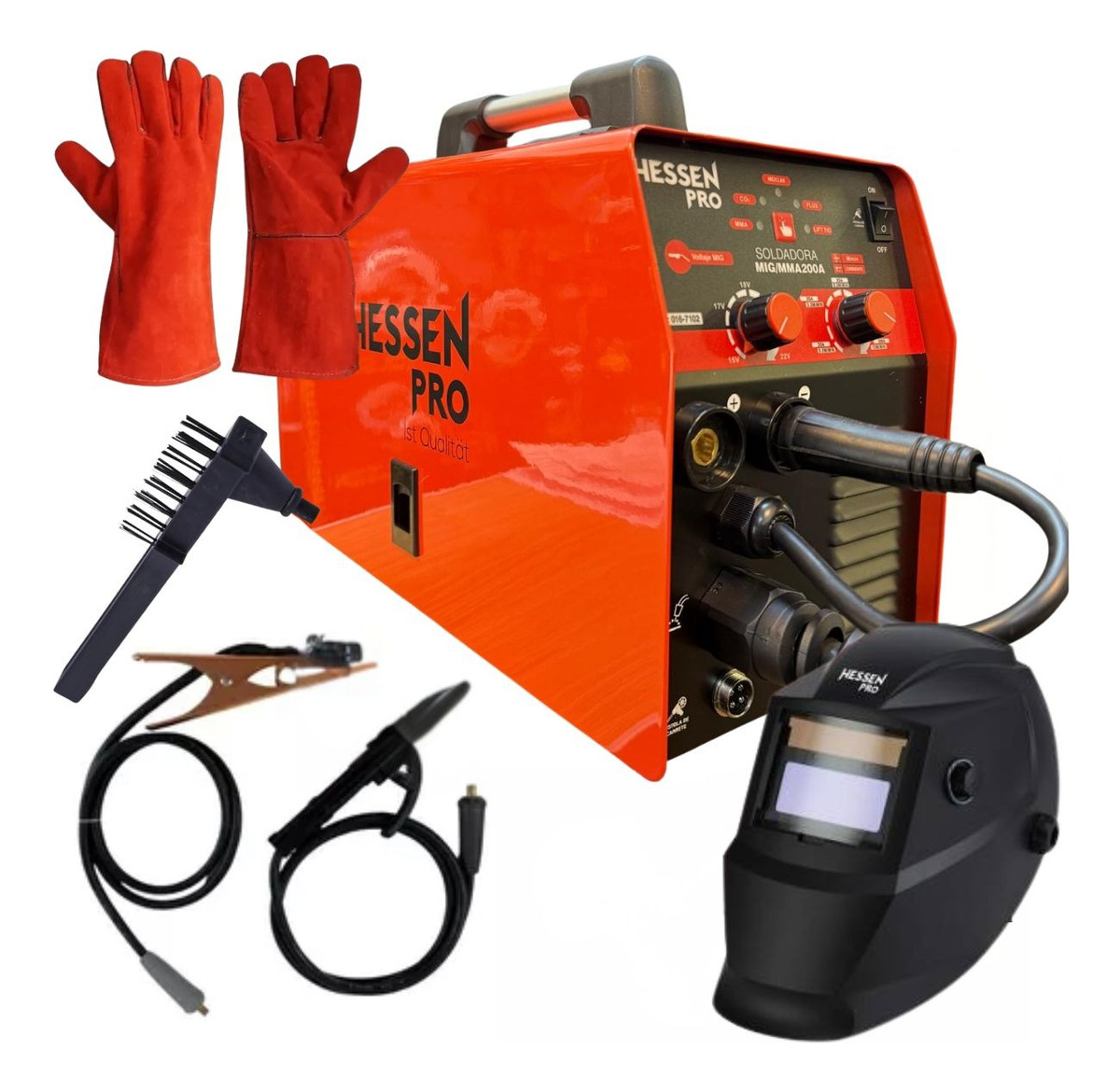 Soldadora Mig Hessen Pro 200a Doble Función Mig Electrodo