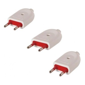 Ficha Macho Modular 2 Polos Sin Tierra 10a Pack X3 Conatel 711008