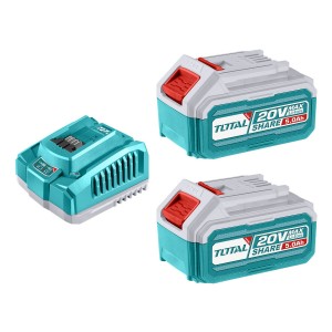 Set 20v Total, 2 Baterías Litio Ion 5.0ah + Cargador Rápido 4a - Línea P20s - Tfbcpk2513