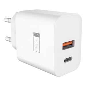 Cargador Rápido Roca To Go 20w+qc3.0 Usb A / Usb C Sin Cable Color Blanco
