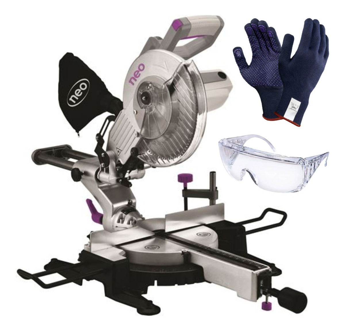 Sierra Ingletadora Deslizante Neo Industrial 2200w -sc-