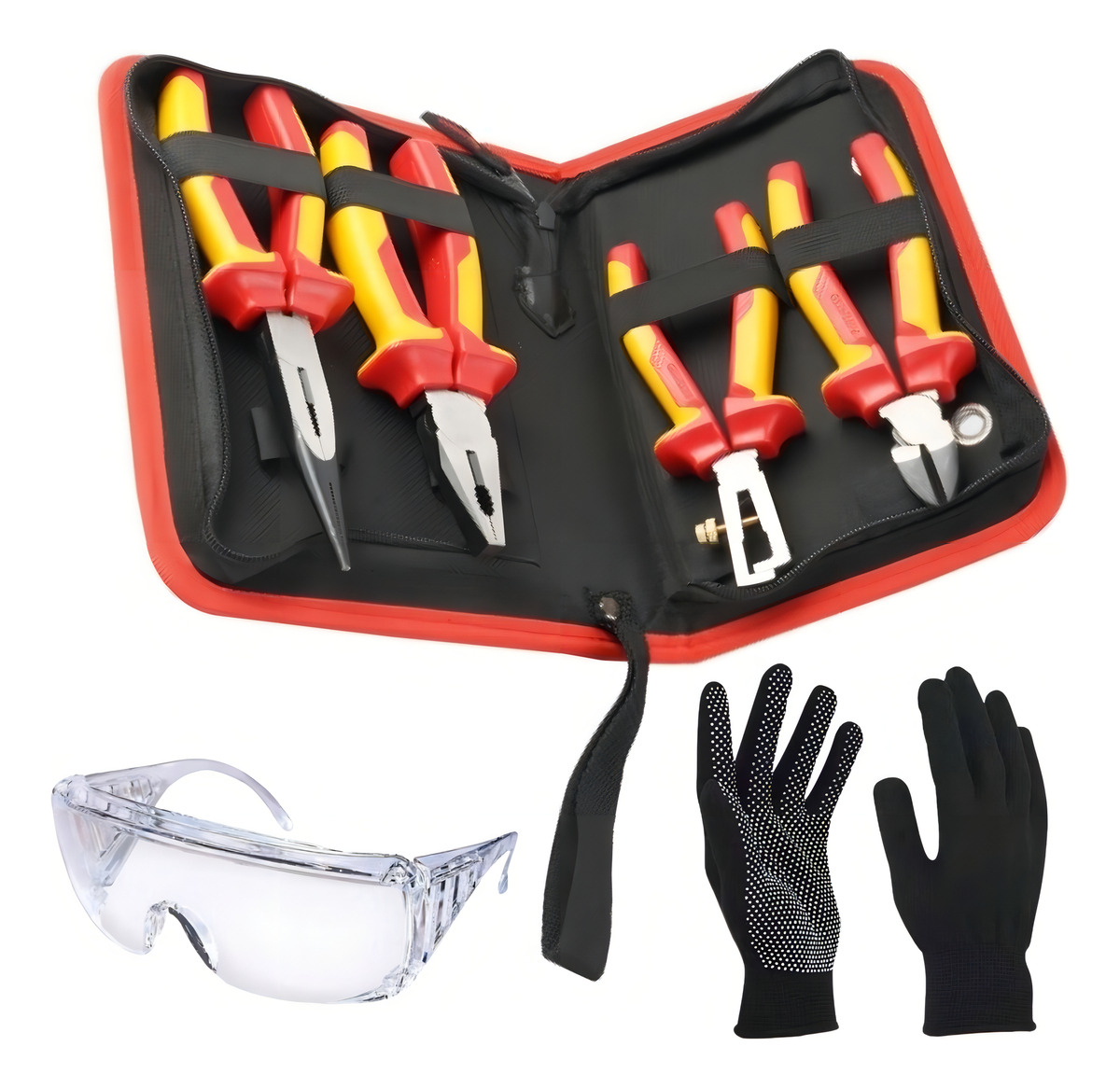 Alicates Aislados Tolsen 160mm 180mm 200mm Set 4 Piezas -sc-