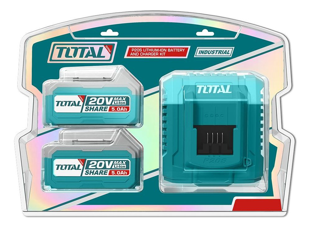 Set 20v Total, 2 Baterías Litio Ion 5.0ah + Cargador Rápido 4a - Línea P20s - Tfbcpk2513 - Imagen 2