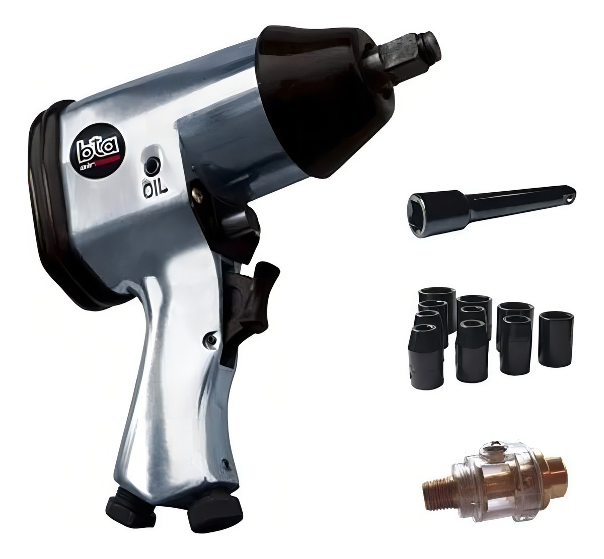 Kit Llave Impacto Bta Neumática 1/2 + Maletin + Accesorios