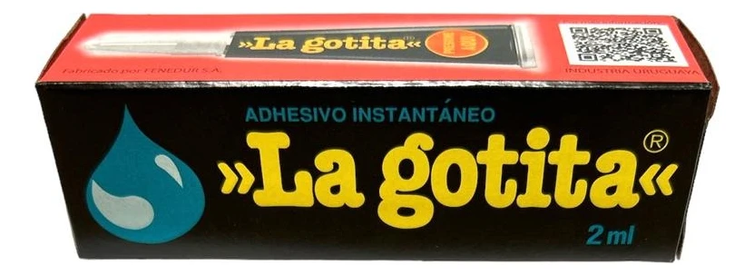 La Gotita Adhesivo Instantáneo 2ml Pegamento Súper Fuerte Color Negro - Imagen 4