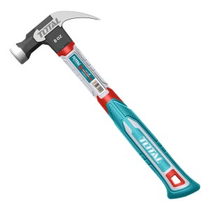 Martillo De Uña Total 220g 8oz, Mango De Fibra De Vidrio