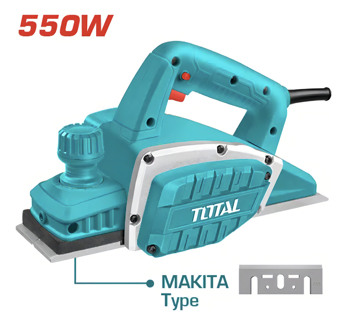 Cepillo Carpintero Electrico 550w Total Tl5508216 Color Azul PetrĂ³leo