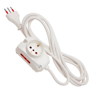 Alargue Multiple 1 Schuko + 2 Tres En Linea 3 Metros