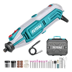 Mini Torno 130w Total - Velocidad Variable - Incluye Maletín, Eje Flexible Y 109 Accesorios - Tg513326 50/60hz 130 W