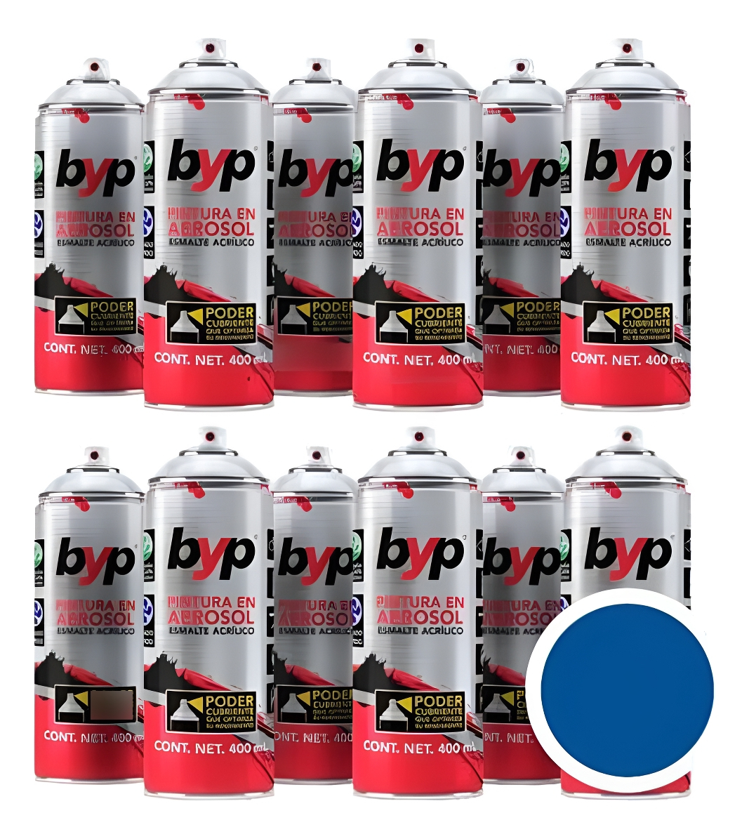 Pintura En Aerosol Byp Esmalte Color Negro Mate 12 Uni -sc- - Imagen 10