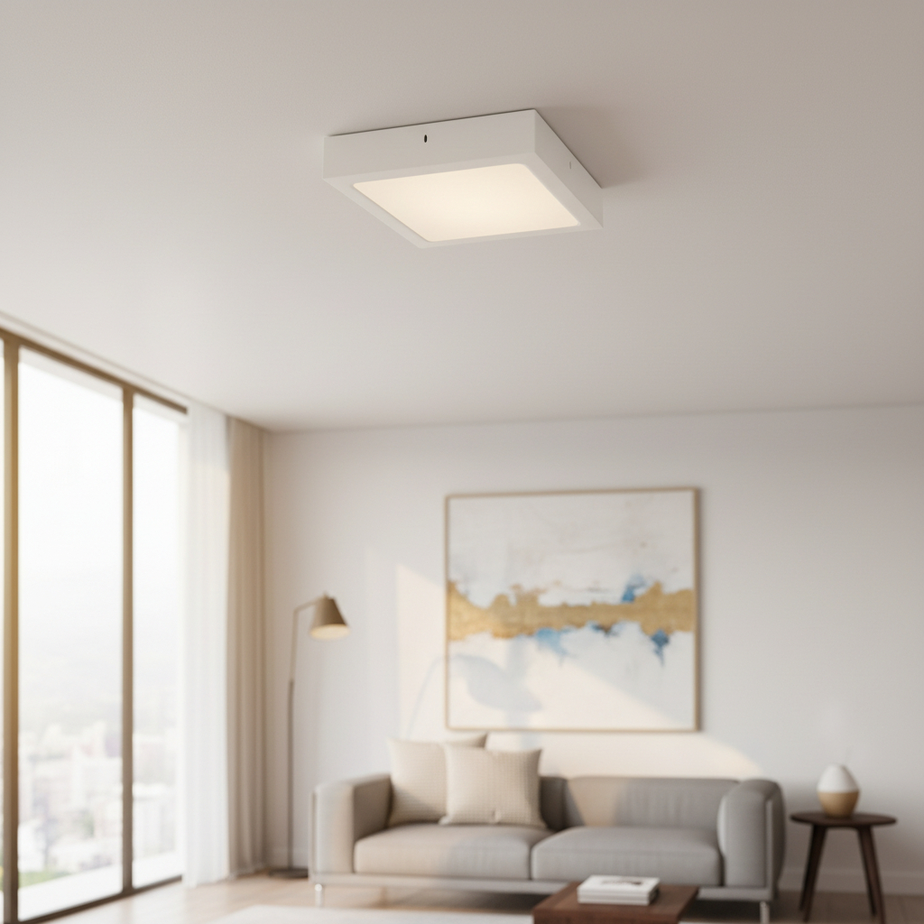 Panel Plafon Led De Sobreponer 20w Luz Fria Cuadrado Pack X2 - Imagen 2