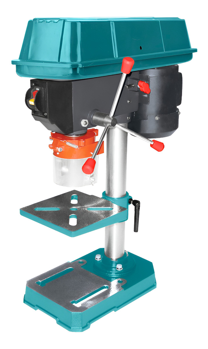 Taladro De Banco Total 350w - Mesa Ajustable De 16x16cm, Mandril 13mm, 5 Velocidades, 59cm Altura - Tdp133501 Turquesa